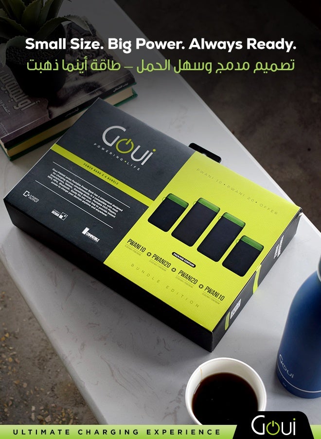 جوي بكج العودة للمدارس يحتوي على باور بانك بواني (عدد 2 بسعة 20,000 ملي أمبير + عدد 2 بسعة 10,000 ملي أمبير) | شواحن متنقلة عالية السعة | ثلاثي المخارج (منفذان Type-C + منفذ USB-A) | تصميم مدمج و صغير الحجم يدعم الشحن المتزامن للهواتف الذكية و الأجهزة اللوحية وأجهزة الألعاب و سماعات البلوتوث و المزيد | تصميم مناسب للسفر لتوفير الطاقة أثناء التنقل 10000 mAh - Image 4