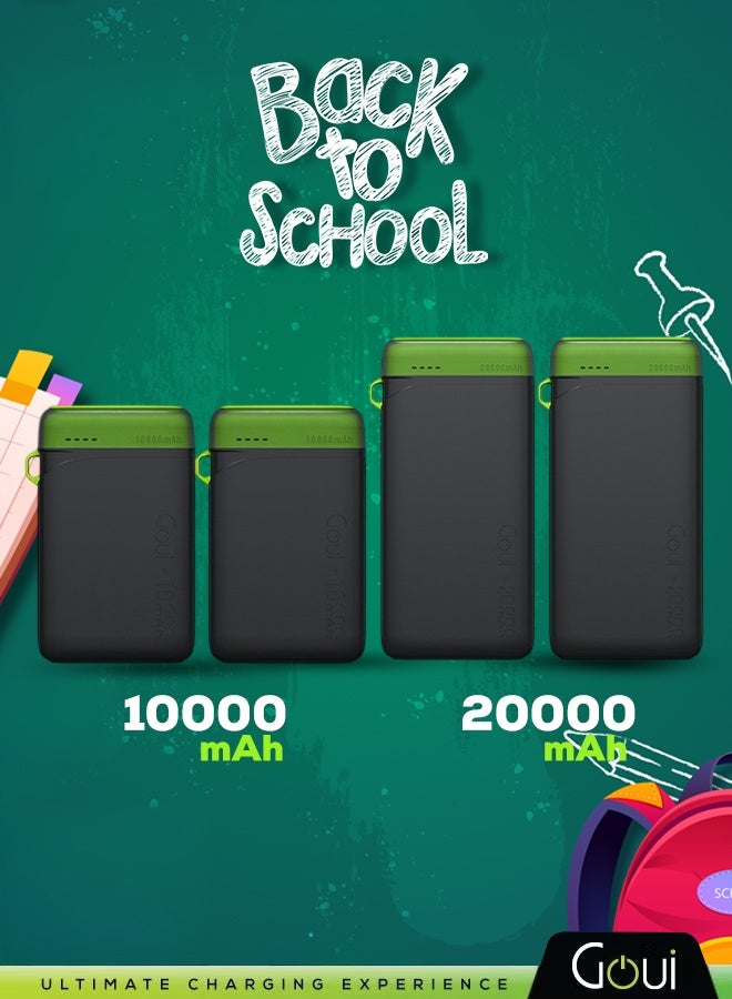 جوي بكج العودة للمدارس يحتوي على باور بانك بواني (عدد 2 بسعة 20,000 ملي أمبير + عدد 2 بسعة 10,000 ملي أمبير) | شواحن متنقلة عالية السعة | ثلاثي المخارج (منفذان Type-C + منفذ USB-A) | تصميم مدمج و صغير الحجم يدعم الشحن المتزامن للهواتف الذكية و الأجهزة اللوحية وأجهزة الألعاب و سماعات البلوتوث و المزيد | تصميم مناسب للسفر لتوفير الطاقة أثناء التنقل 10000 mAh - Image 1