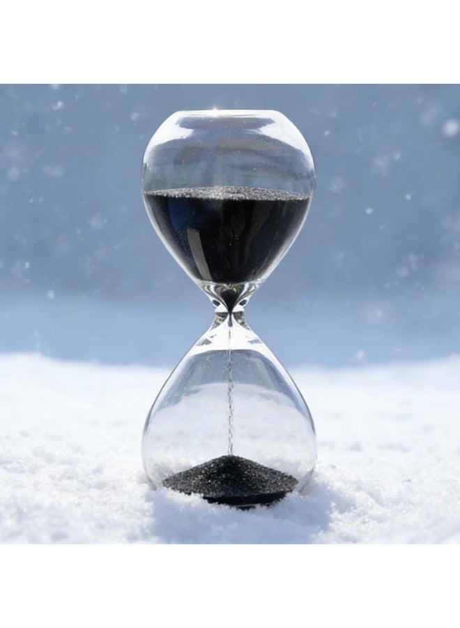 Hourglass, Hand-Blown Sand Timer Set for Time Management 15 Minutes Durable Glass Construction (15 min, black) - Image 2