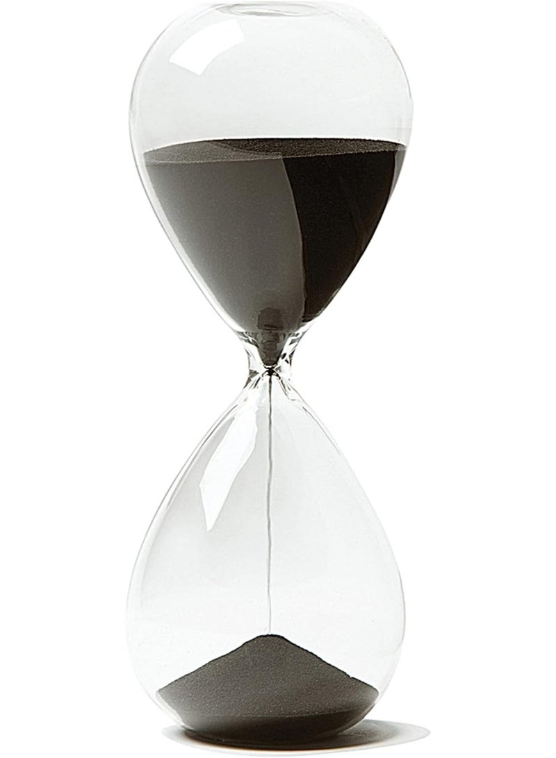 Hourglass, Hand-Blown Sand Timer Set for Time Management 15 Minutes Durable Glass Construction (15 min, black) - Image 1