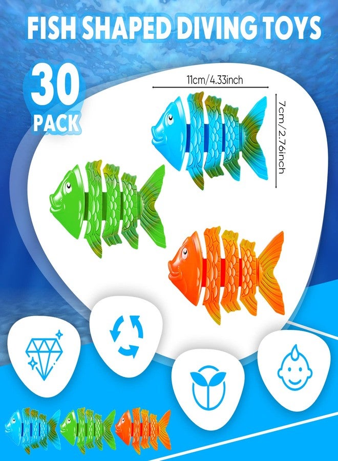 Tarpop 30 Pcs Pool Toys Fish Toy Pool Diving Toys Underwater Fish Sinking Toys Swimming Pool Toys Bath Toys for Girls Boys Pool Party Favors Summer Swimming Games Supplies Training Gift - Image 2