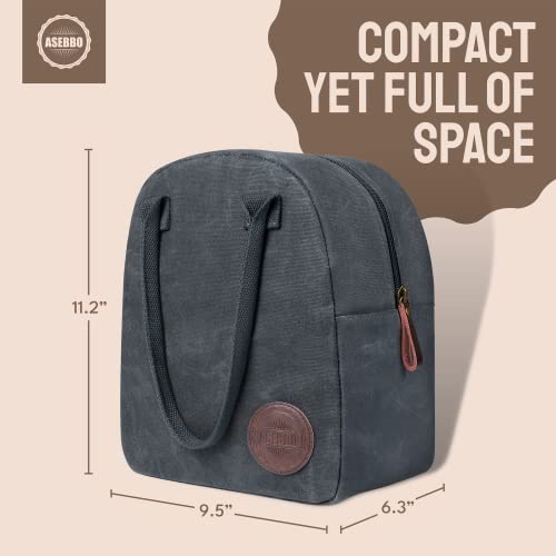 ASEBBO Lunch Tote Bag Box for Professional Women Men Reusable Insulated, Leakproof Waterproof Thermal Cooler Food Handbags High Capacity for Travel Work Picnic (Elegant Gray) - Image 3