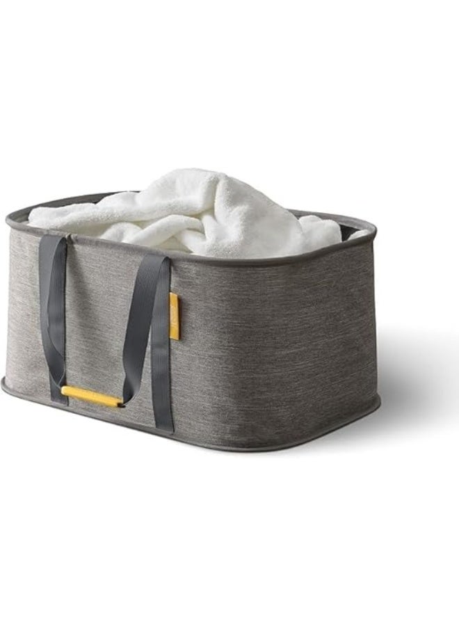 Hold-All - Collapsible Folding 35L/9.2 Gallon Washing Laundry Basket Bag, Durable Fabric, Moisture Resistant, Grey - Image 5