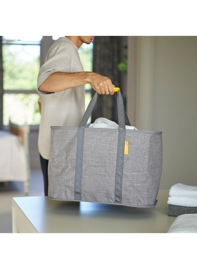 Hold-All - Collapsible Folding 35L/9.2 Gallon Washing Laundry Basket Bag, Durable Fabric, Moisture Resistant, Grey - Image 4