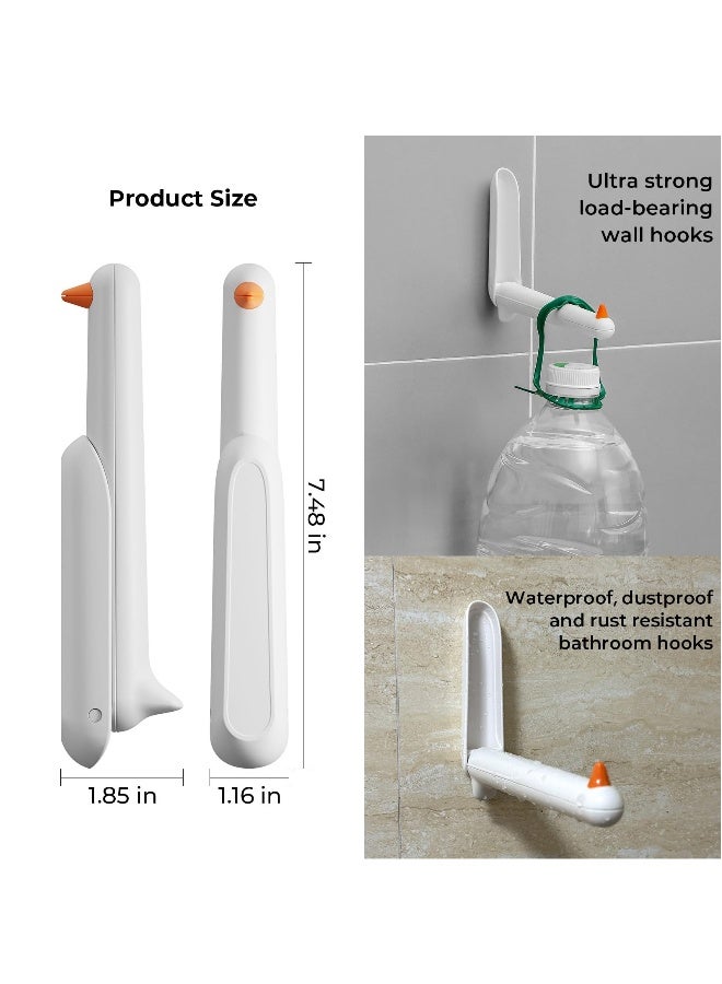 2 Pack Wall Hooks, Adhesive Hooks for Walls No Damage, Coat Hook with Specially Customized Sealant, Sticky Hooks for Hanging Hangers, Towels, Bags, Clothes, Bathrobes, Paper Rolls  - Image 2