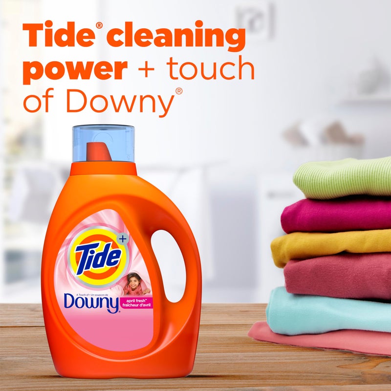 Tide Plus Boost of Ultra Downy Liquid Laundry Detergent, April Fresh Scent, 84 fl oz, 59 Loads, Laundry Detergent Liquid with Long-Lasting Freshness - Image 3