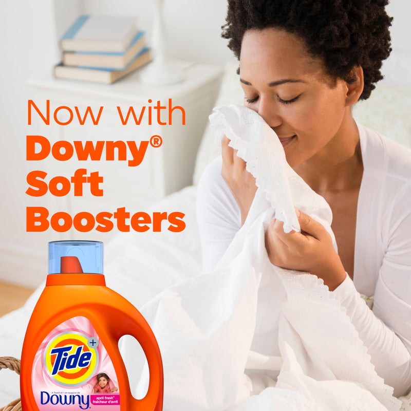 Tide Plus Boost of Ultra Downy Liquid Laundry Detergent, April Fresh Scent, 84 fl oz, 59 Loads, Laundry Detergent Liquid with Long-Lasting Freshness - Image 4
