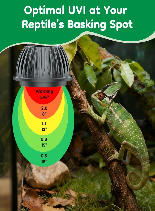 باوفلي مصباح باوفلاي للأشعة فوق البنفسجية للزواحف، لمبة 3 واط 5.0 للأشعة فوق البنفسجية، مصباح UVA للأشعة فوق البنفسجية للزواحف الاستوائية لتكوين الكالسيوم وفيتامين د3، مصباح LED عالي الكثافة للسلاحف والسحالي والسلاحف ذات الأقدام الحمراء - Image 5