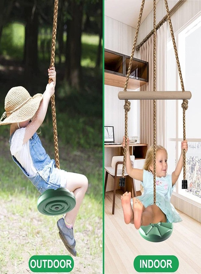 CHARMING TREASURES Monkey Bar Swing for Kids, Disc Swing for Kids, Swing Set Accessories, Tree Swing for Backyard, 7FT Height Adjustable Playground Accessories for Boys Girls Green - Image 3