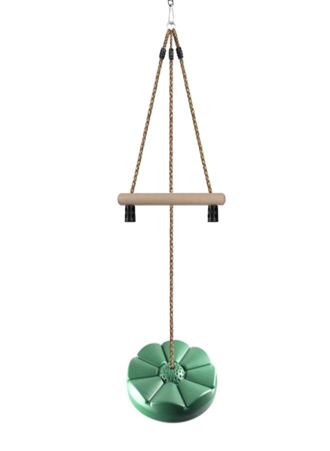 CHARMING TREASURES Monkey Bar Swing for Kids, Disc Swing for Kids, Swing Set Accessories, Tree Swing for Backyard, 7FT Height Adjustable Playground Accessories for Boys Girls Green - Image 1