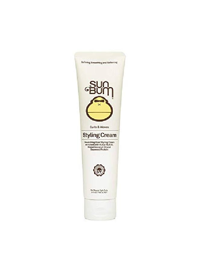 Sun Bum كريم تصفيف التجاعيد والتموجات؛ علاج مرطب للشعر المموج والمجعد نباتي وخالي من القسوة؛ 5 أوقيات - Image 1