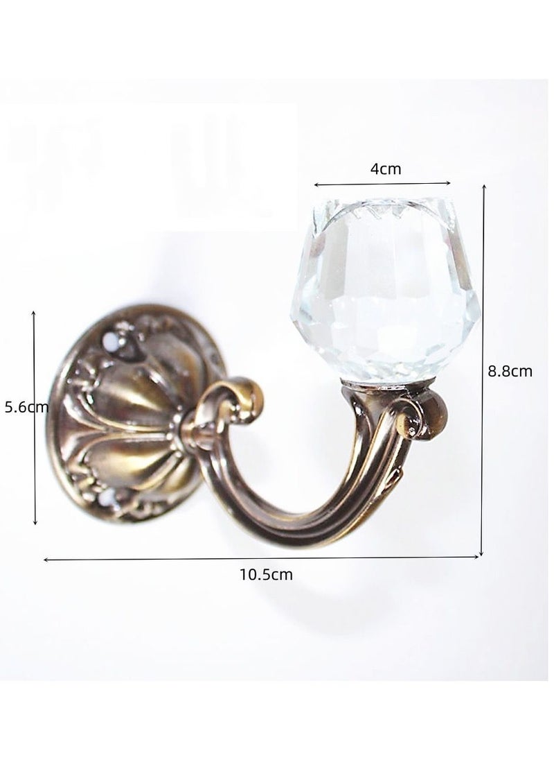 Golden Homee - 2 Pieces Crystal Curtain Holder Decoration Wall Hooks - Image 1