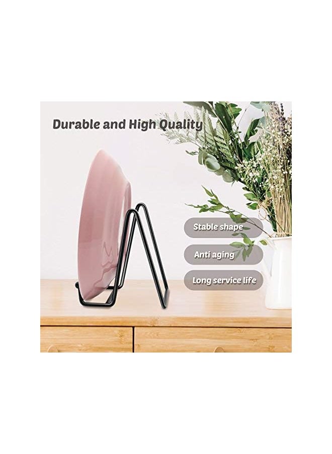 The Bros 2 Pack 4 Inch Plate Stands for Display - Black Iron Easel Plate Holder Display Stands Metal Frame Holder Stands for Pictures, Photo, Decorative Plate Dish and Tabletop Art  - Image 5
