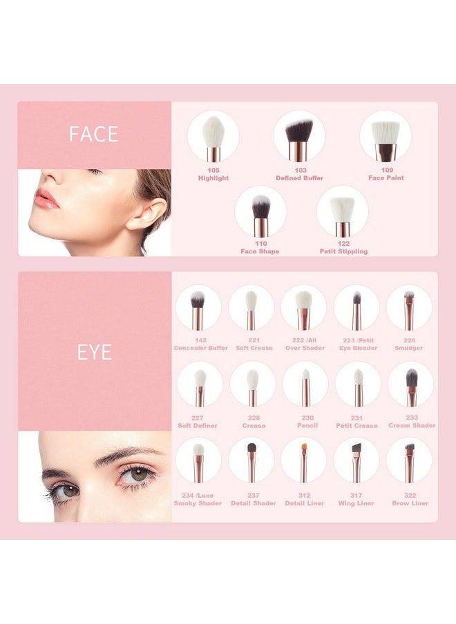 Jessup - White Pro Makeup Brush Set Soft Natural Bristle Foundation Eyeshadow Blending Blusher Buffer Concealer Brush 20Pcs T225 - Image 1