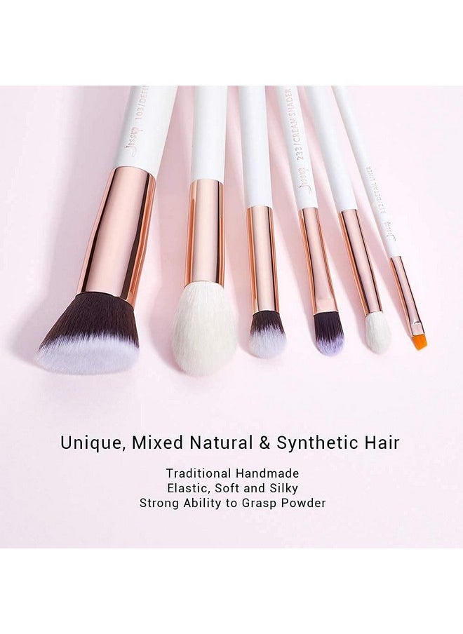Jessup - White Pro Makeup Brush Set Soft Natural Bristle Foundation Eyeshadow Blending Blusher Buffer Concealer Brush 20Pcs T225 - Image 1