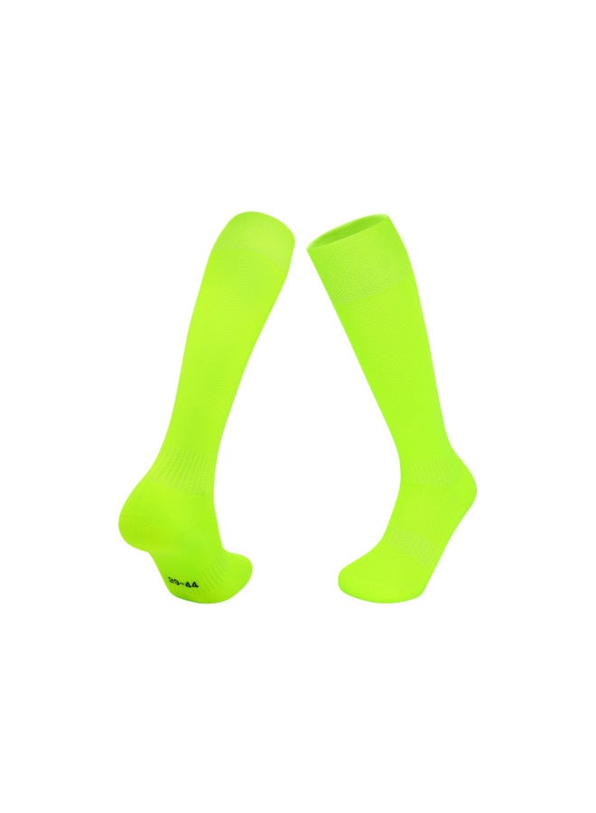 Thin Solid Color Professional Football Socks For Adults, Breathable Shock-absorbing High-tube Practical Socks, Towel-soled Training Socks