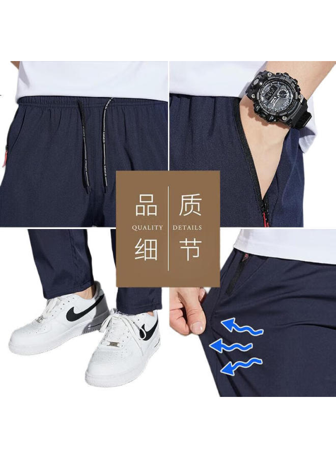 Tucano Men'S Thin Business Casual Solid Color Straight Slim Fit Long Pants Men'S Casual Pants Black 2Xl - Image 1
