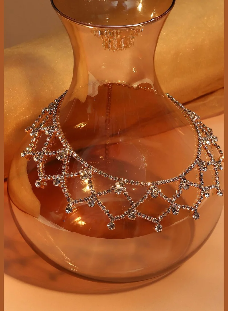 SOHI Silver Plated Designer Party Necklace For Women