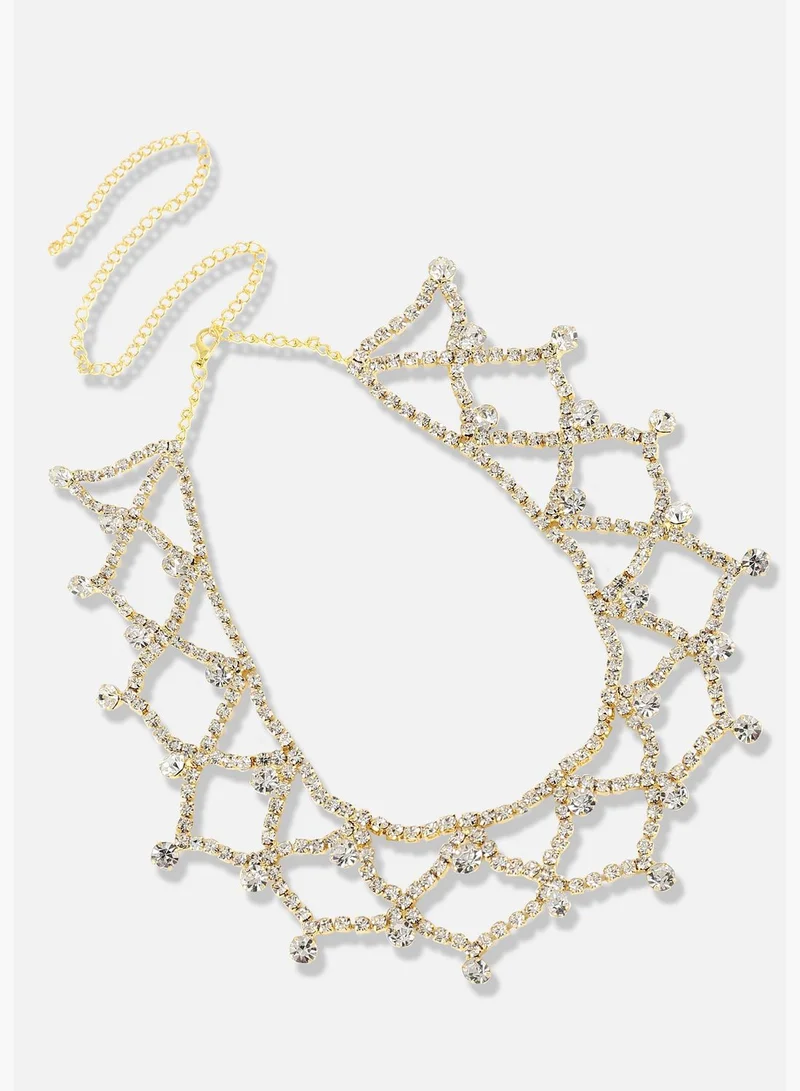 SOHI Silver Plated Designer Party Necklace For Women