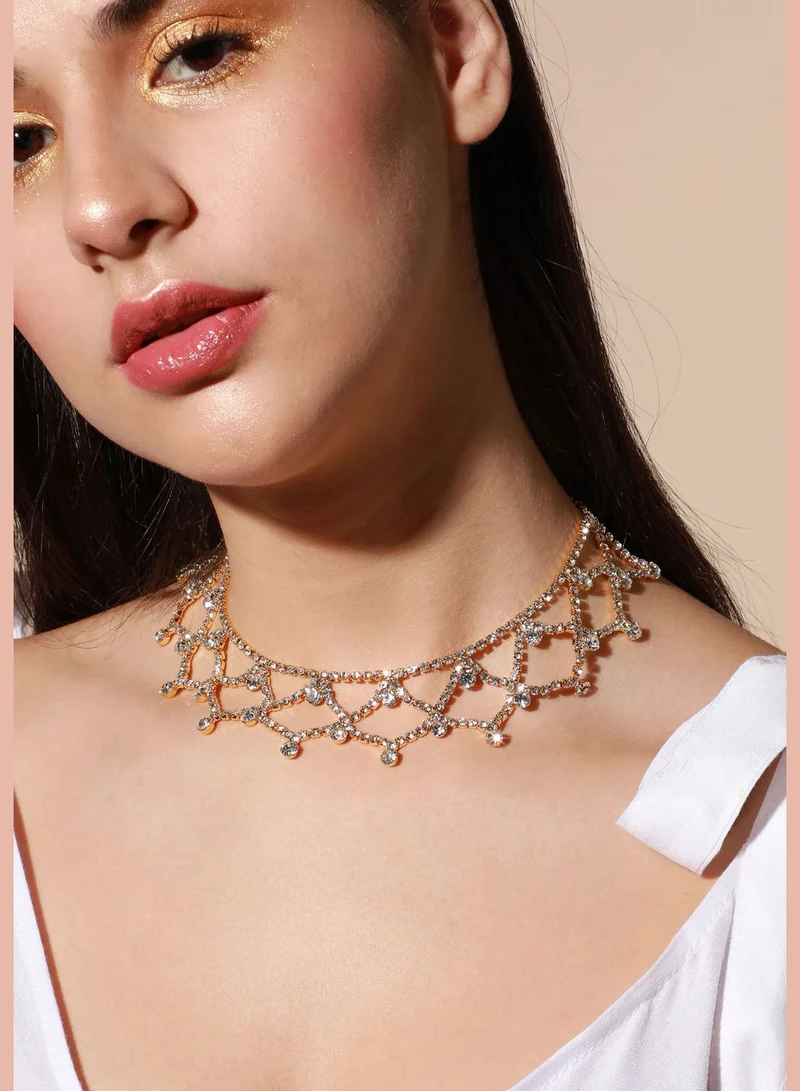 SOHI Silver Plated Designer Party Necklace For Women