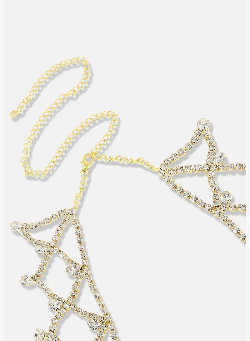SOHI Silver Plated Designer Party Necklace For Women