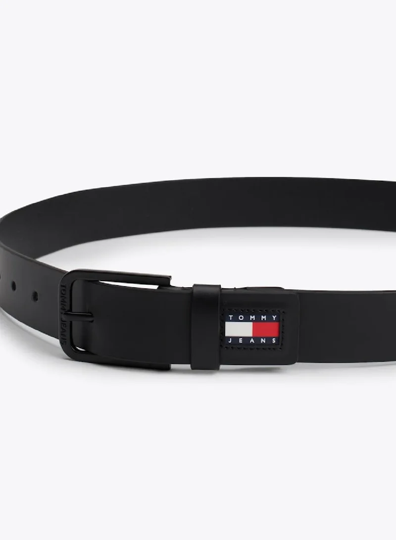 TOMMY JEANS Rubberised Badge Leather Belt