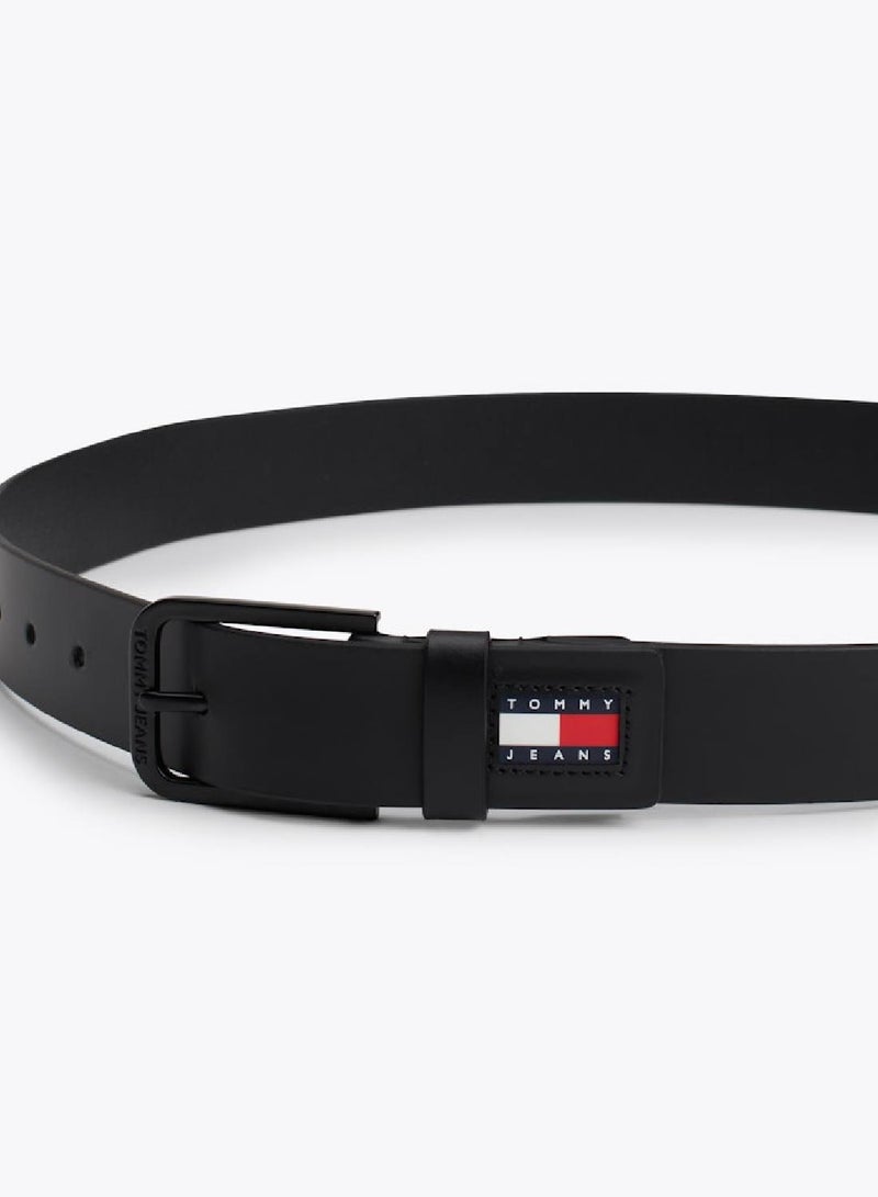 TOMMY JEANS Rubberised Badge Leather Belt  - Image 3