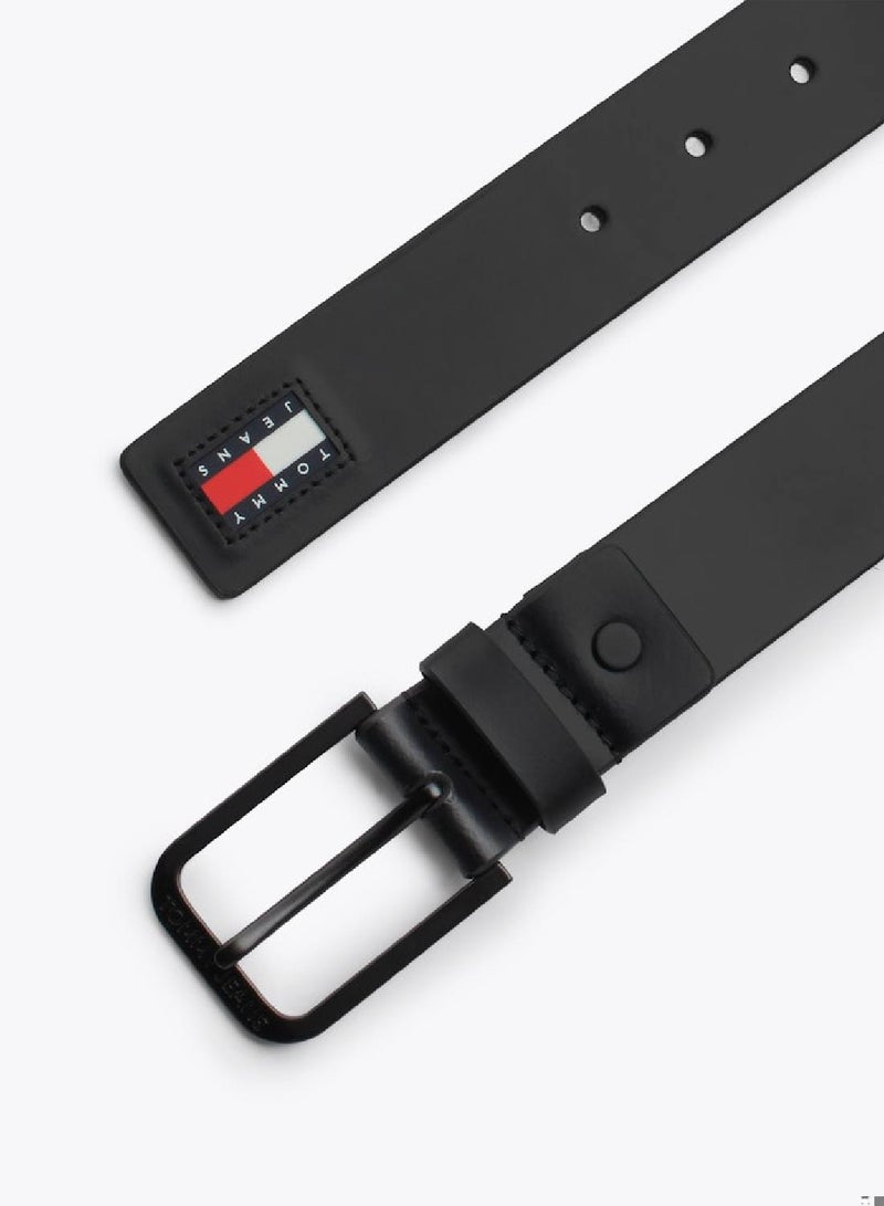TOMMY JEANS Rubberised Badge Leather Belt  - Image 2