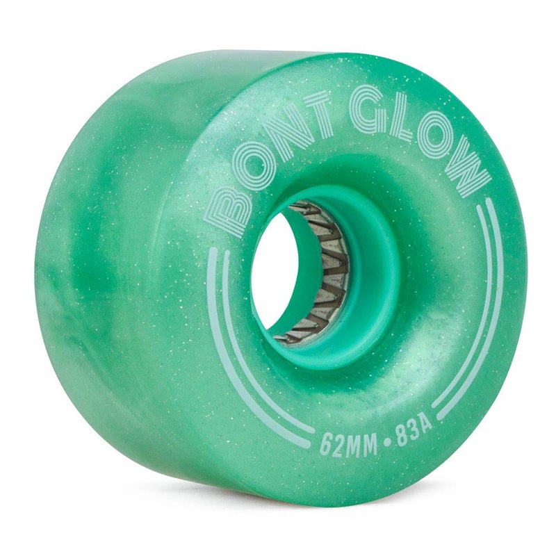 Bont Glow Light Up LED OUTDOOR Roller Skate Wheels â€“ 62x35mm 83A | Pack of 4 | For Street and Recreational Skating (Misty Teal) - Image 1