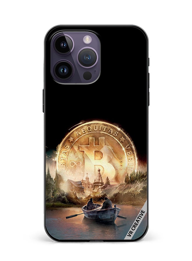 VR CREATIVE Protective Case Cover For Apple iPhone 16 Pro Max River Of Bitcoin Design Multicolour