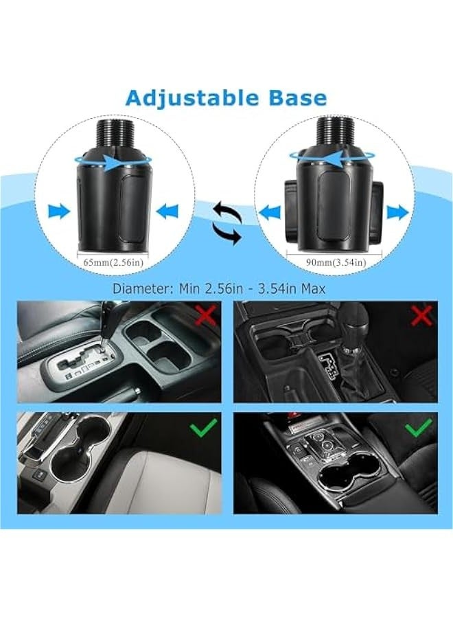 TRASSLE 4 in 1 Car Cup Holder Tray Table, Upgraded Car Cup Holder Expander with Tray, Adjustable Dual Cup Holder Expander for Car, Universal Car Food Tray Table for Eating - Image 4