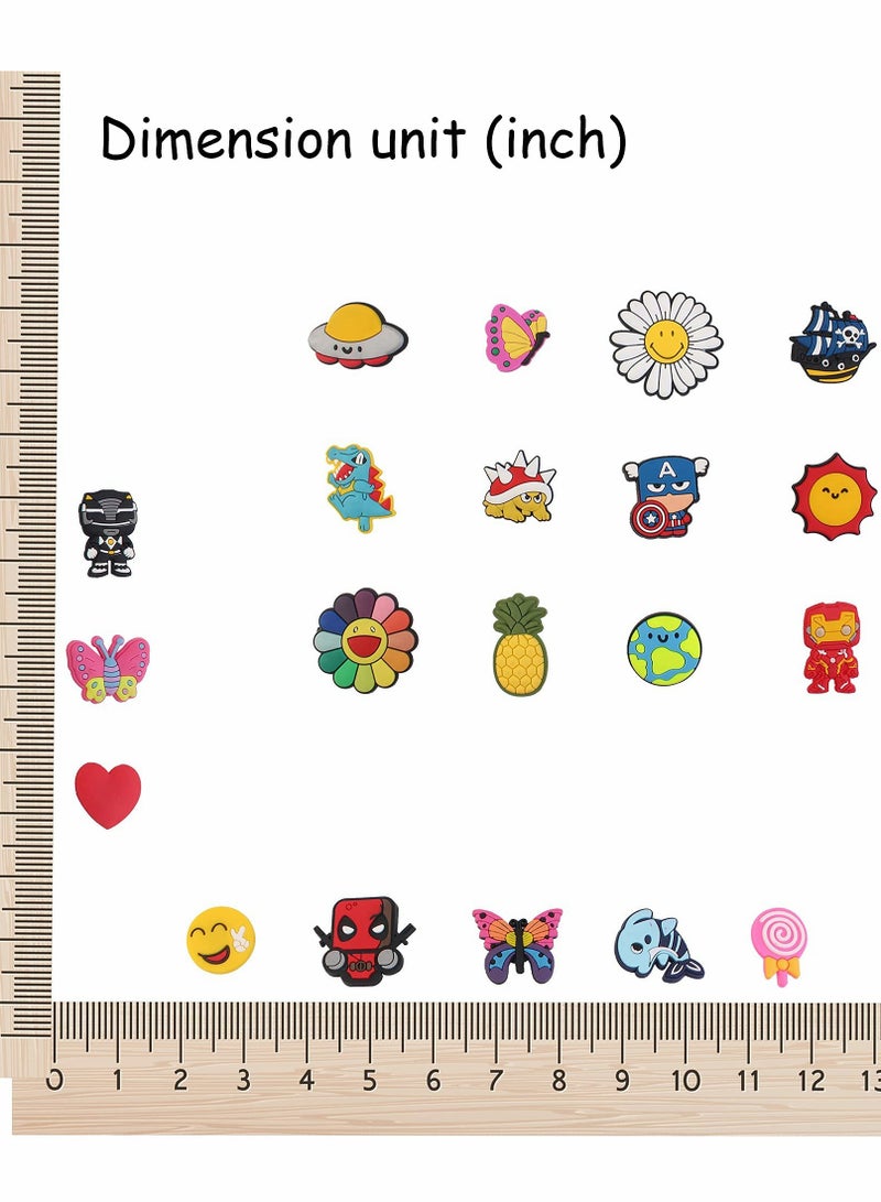 Excefore Shoe Decoration Charms, Random Different Charm for Crocs Charm for Hole Hole Shoe Buckle Party Favors ​Mini Charm Bracelet Wristband for Men Women Kid 100 Pcs - Image 4