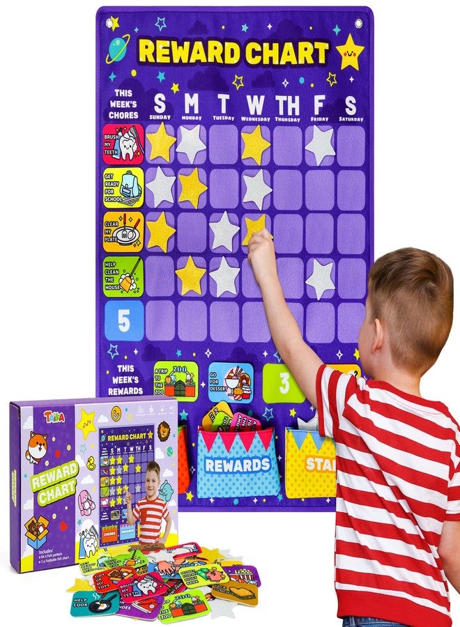 Taika 25.5x19 inch Incentive Chart, Behavior Reward Chart, Reward Charts, Training Chore Chart, Schedule for Kids, Behavior Checklist for 4 years+ - Image 1