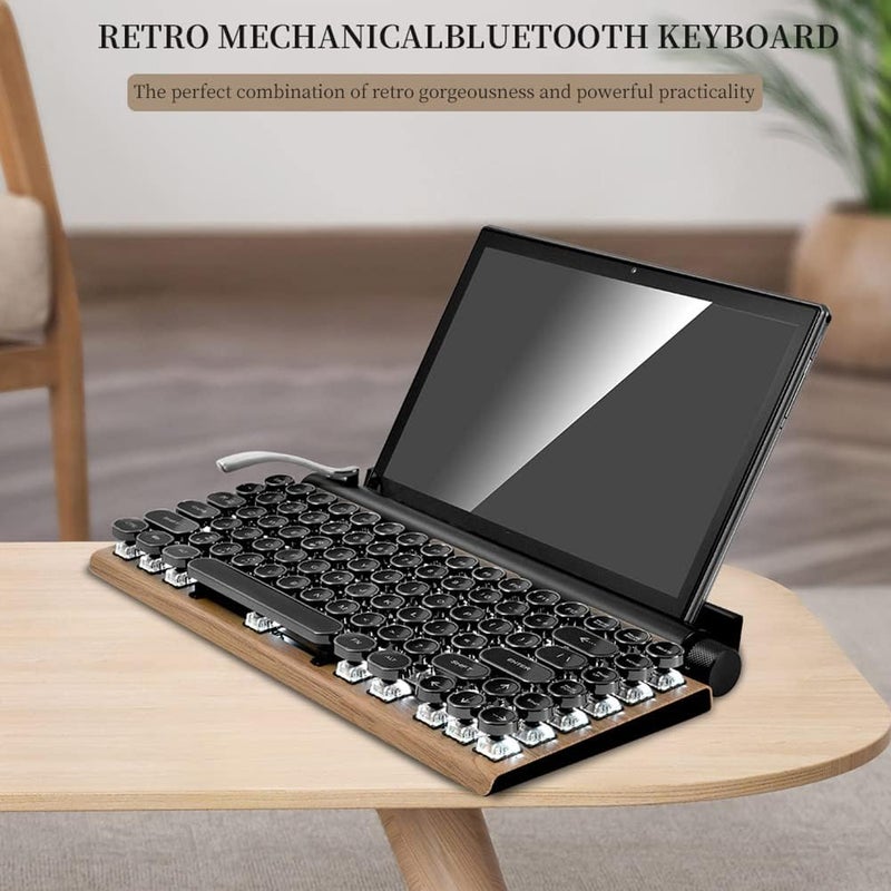 Mechanical Keyboard: 83-Key Compact Retro Design - Bluetooth 5.0 Wireless Connectivity, 2000mAh Rechargeable Battery for Gaming, Laptops and PCs - Image 5