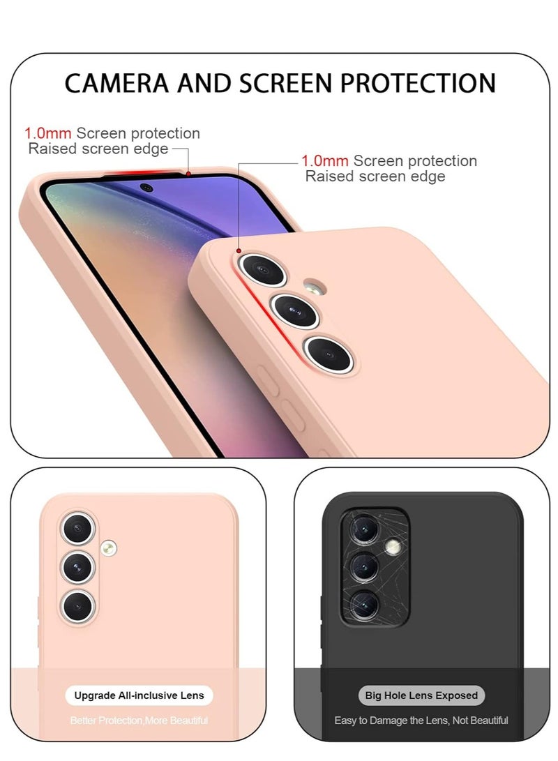 MIGOFAST Samsung Galaxy A54 5G 6.4 Soft Silicone Gelly Rubber Cover Shockproof Matte Finish Back Cover Inner Fabric Lining with Camera Protection Case for Galaxy A54  Pink - Image 2
