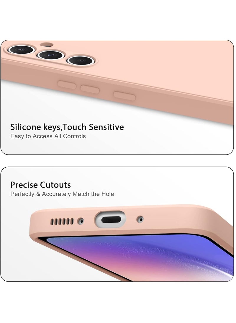 MIGOFAST Samsung Galaxy A54 5G 6.4 Soft Silicone Gelly Rubber Cover Shockproof Matte Finish Back Cover Inner Fabric Lining with Camera Protection Case for Galaxy A54  Pink - Image 3