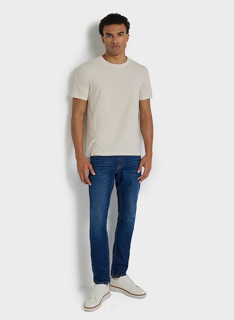 Ben Sherman Spandex Logo Embroidered Crew Neck T-Shirt - Image 5