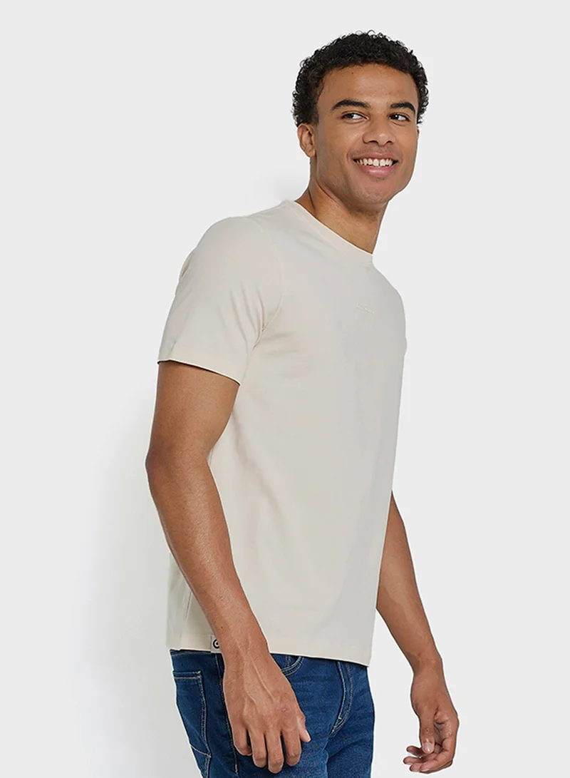 Ben Sherman  Spandex Logo Embroidered Crew Neck T-Shirt for Men | Best Price UAE