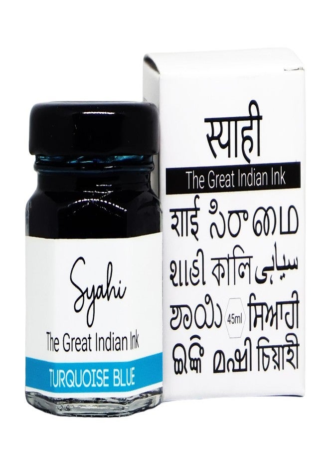 Syahi - The Great Indian Ink (Turquoise Blue) Fountain Pen, Calligraphy, Drawing, Doodle - Image 1