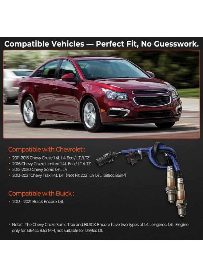 2 قطعة مستشعر أكسجين مستشعر O2 متوافق مع 2011-2016 Chevy Cruze 2012-2020 Chevy Sonic 2013-2020 Chevy Trax 1.4L L4، 2013-2021 Buick Encore 1.4L L4 استبدل 234-4528 234-4529 - Image 4