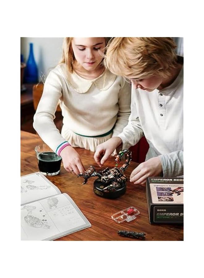 3D Metal Model Kits Puzzle for Adults Kids, Steampunk Electric Mechanical Toy, Assembly DIY Gift Plastic Craft Hobby for Men, Women (Emperor Scorpion) - Image 5