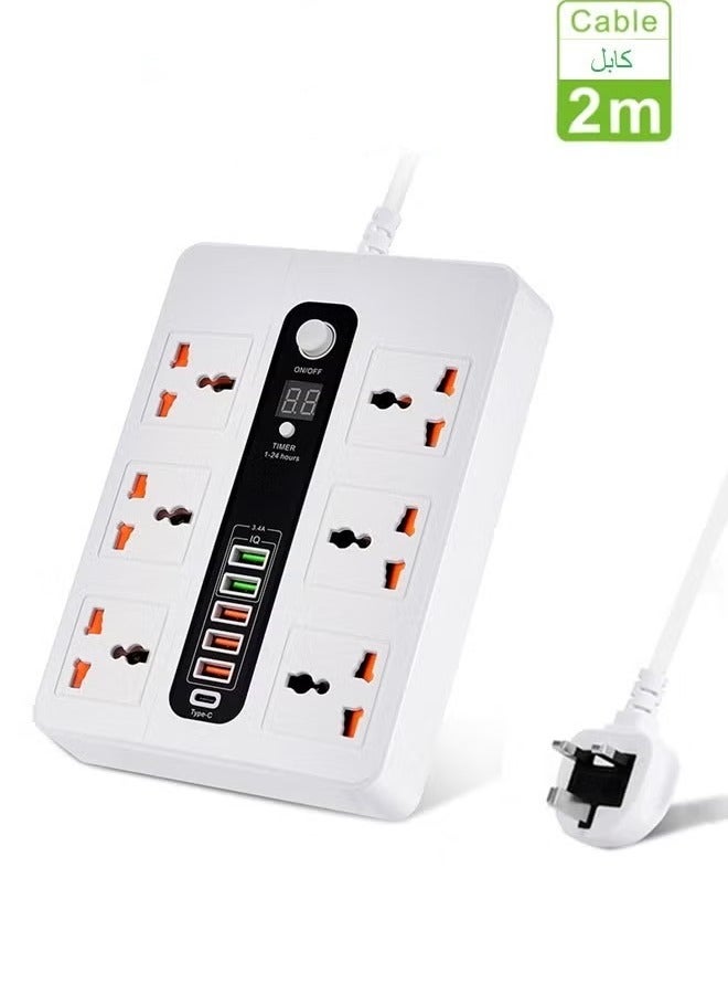 Universal Outlet charging USB socket timing function expansion power strip,Extension Cord - Image 1