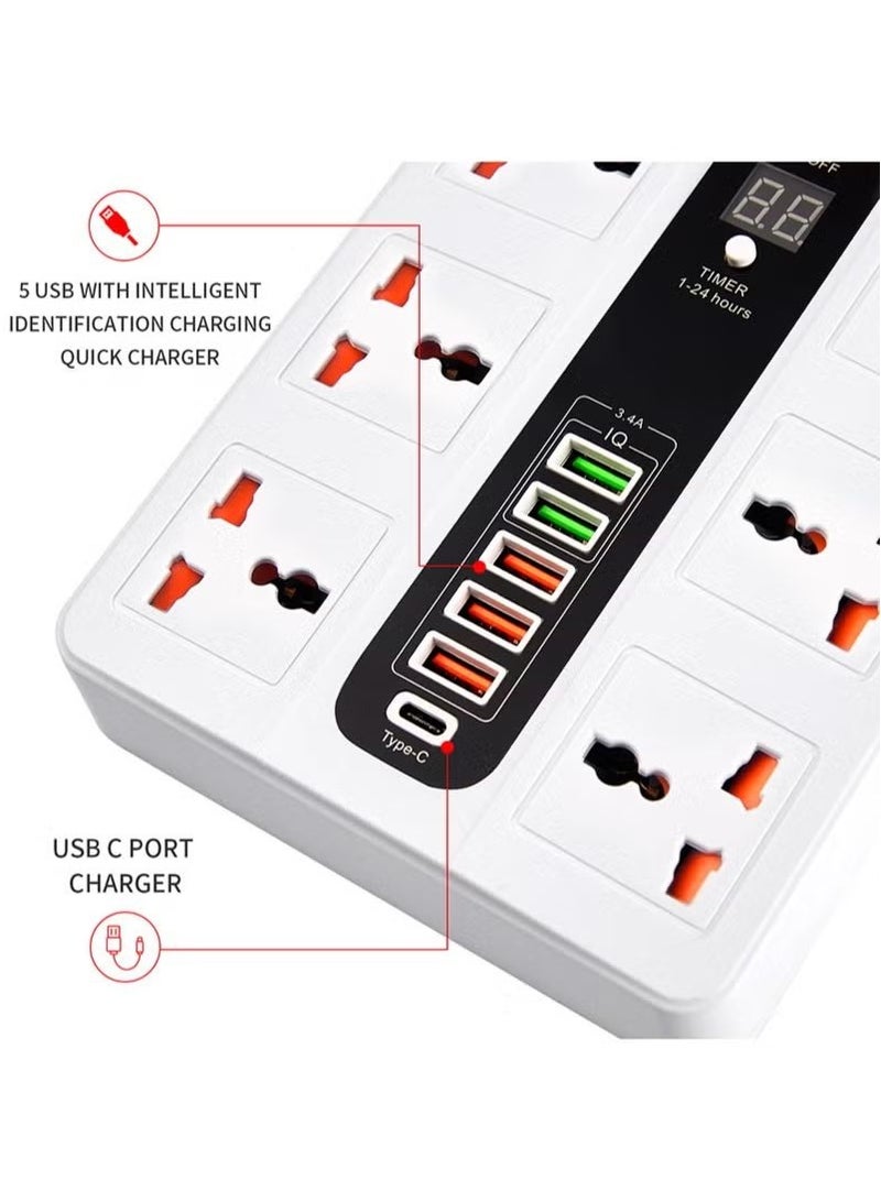 Universal Outlet charging USB socket timing function expansion power strip,Extension Cord - Image 4