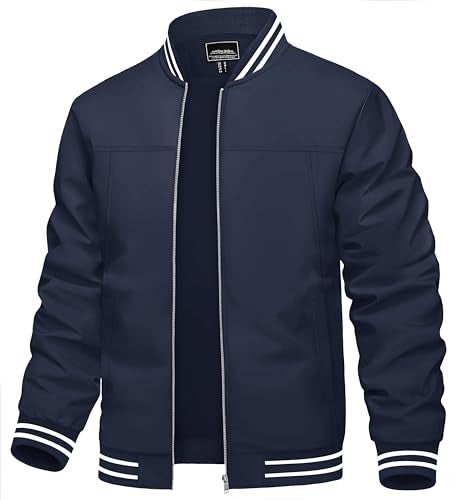 TACVASEN Mens Jackets Lightweight Men's Jackets Stylish Men's Casual Jacket Outdoor Windbreaker Lightweight Bomber Coats Hiking Jacket - Image 1
