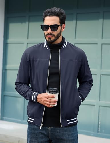 TACVASEN Mens Jackets Lightweight Men's Jackets Stylish Men's Casual Jacket Outdoor Windbreaker Lightweight Bomber Coats Hiking Jacket - Image 4