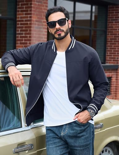 TACVASEN Mens Jackets Lightweight Men's Jackets Stylish Men's Casual Jacket Outdoor Windbreaker Lightweight Bomber Coats Hiking Jacket - Image 5
