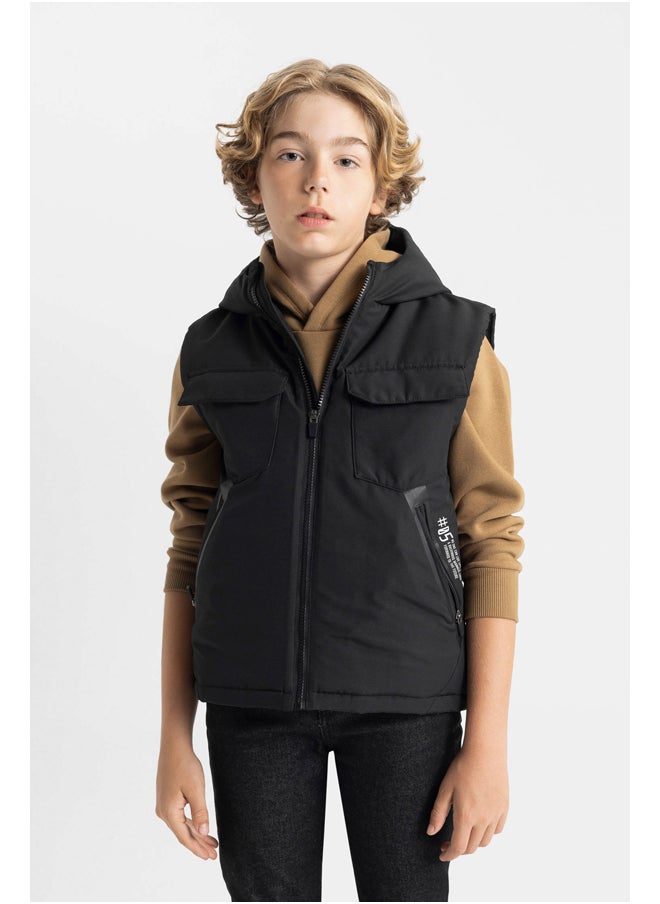 DeFacto Boy Regular Fit Hooded Sleeveless Vest  - Image 3