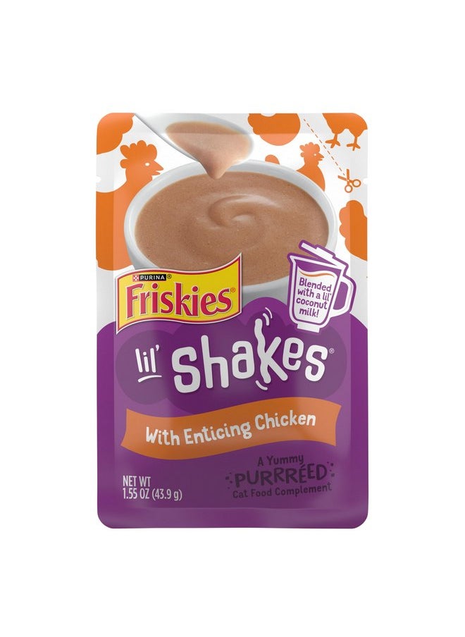 فريسكس طعام القطط المهروس Purina Friskies، مشروبات خفيفة مع مكافآت دجاج جذابة قابلة لللعق - (عبوة من 16 كيسًا) 1.55 أونصة  - Image 1