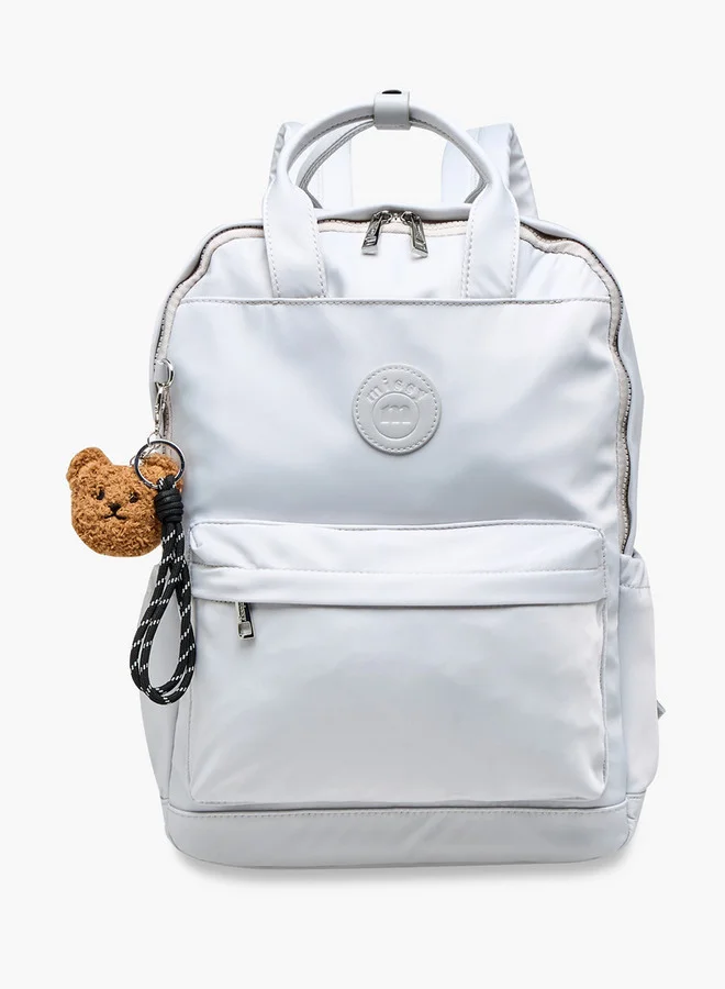 MISSY Women Logo Applique Backpack with Adjustable Strap and Zip Closure - 12x41x30 cm