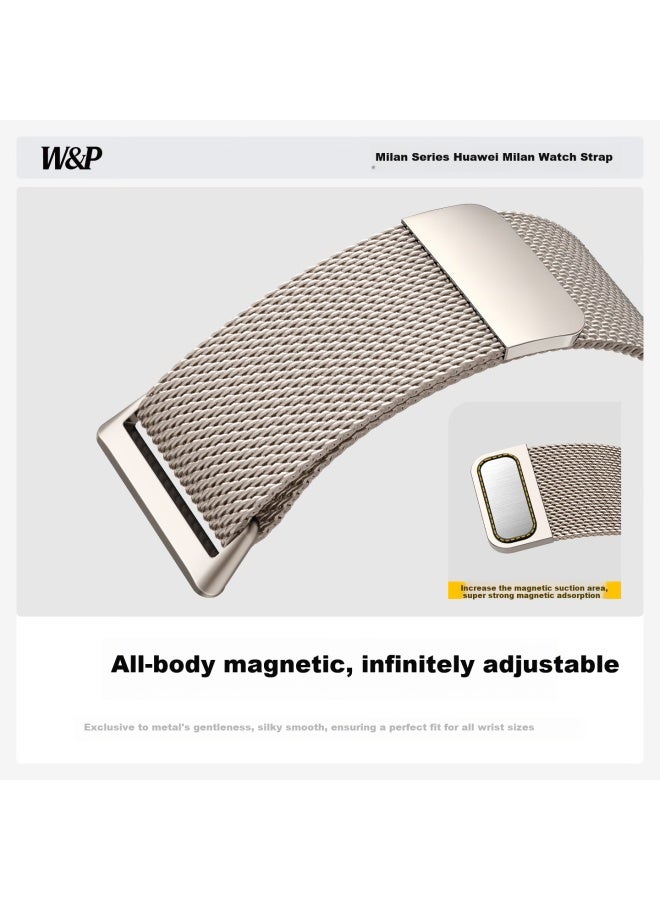WP W&p Compatible With Huawei Fit4 Strap, Milanese Loop For Huawei Watch Fit3/4/4pro, New Metal Magnetic Stainless Steel Breathable Watch Band, Wp·starry Color - Image 3